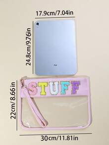 1pc Envelope-Style Semi-Transparent PU Cosmetic Bag/Toiletry Bag, Suitable For Daily Use And Vacation (Accessories Not Included) - Multicolor - View 10