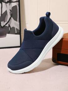 1 par de zapatillas de unicolor transpirables y ligeras tipo slip-on, apropiadas para uso en interiores, exteriores y oficina, para todas las estaciones, unisex