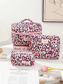 1 Piece Leopard Print Storage Pouch Makeup Bags Set Home Travel Daily Use Storage Pouch Makeup Bags Tampon Bag The Gift For Sister,Teacher And Friend Anniversary Gift Wedding Bridesmaid Gift Makeup Bags Quilted Makeup Pouch For Living Room Aesthetic Floral Toiletry Bag For Women Girls Holiday Essentials Holiday Travel Essentials Travel Bag Travel Accessories