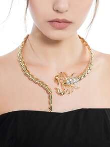 1 pièce Collier de la série animale personnalisée exagérée Scorpion Serpent pour femmes, convient pour le port quotidien, les fêtes, les vacances, un cadeau pour la famille et les amis