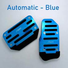 多件式汽车踏板垫套装 - 防滑铝合金条纹设计，适用于加速器、制动器和离合器 - 升级您的汽车内饰配件（手动和自动变速器）