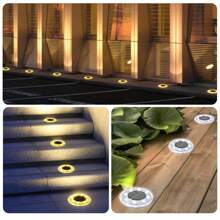 2/4Pcs 8LED Solar Buried Lights, Outdoor Home Garden Street Lights, Garden Atmosphere Decorative Landscape Lawn Buried Lights