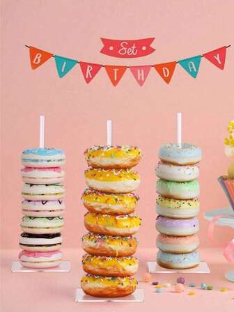 1pc Transparent Acrylic Donut Display Stand, Round, Birthday Party Wedding Food Display Rack, Wedding Decor, Wedding Party Supplies, Wedding Accessories, Wedding Cake Stand