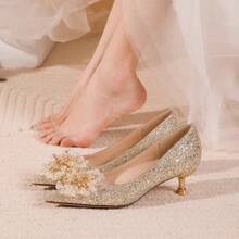 Bridal Garters & Barefoot Sandals - Silver Square Buckle - View 4