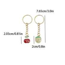 18 pièces/set porte-clés avec fruits dessin animé, fraise, cerise, banane, pomme, avocat, poire, ananas, pastèque, pamplemousse, accessoires de bijouterie, gouttes d'huile en métal, cadeau de fête des mères, accessoires de voiture, charm de sac à dos pour école, fruits