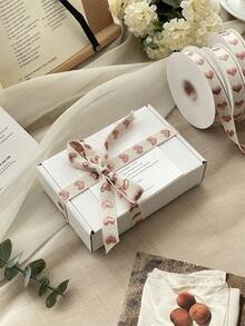 Holiday Ribbon Decorations Heart-Shaped Ribbon Gift Packaging, Craft Rope, Korean Style Floral Binding Rope, Cake Birthday Box Packaging, Ribbon Bows, Floral Bouquet Gift Wrap, Satin Ribbon - Rose Gold - View 7