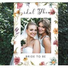 Set, Wildflower Photo Prop Frame, Wildflower Wedding, Photo Booth Frame Template, Photo Booth Frame Prop, Wildflower Bridal, Wedding Party Photo Props Decoration Supplies - Multicolor - View 2