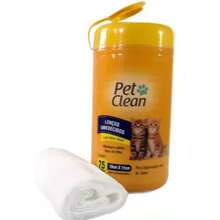 Kit Banho a Seco Gatos + Lenço Umedecido Gatos Pet Clean