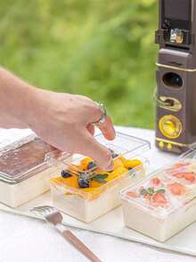 10/20/30PCS提拉米苏包装盒透明千层豆浆盒烘焙甜品慕斯蛋糕无贴纸包装盒子