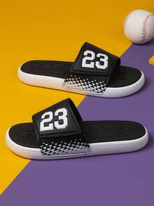 Men's Summer Outdoor Slippers, Suitable For Indoor And Outdoor Use, Anti-Slip And Wear-Resistant, 23 - 黑與白 - 查看 4