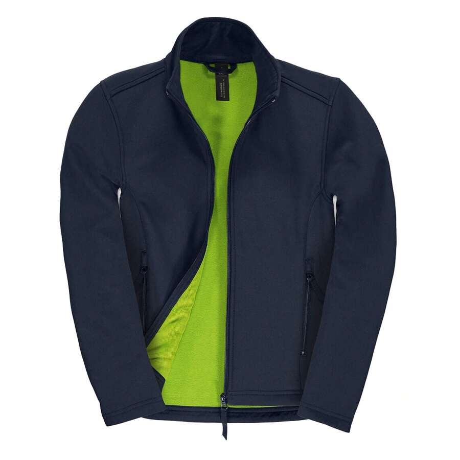 B&C Womens/Ladies Soft S Jacket (Navy/Neon Green) - Green - View 1