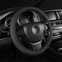 Cubierta de volante de coche de PU premium - Cubierta de volante universal de 15 pulgadas para hombres y mujeres, cubierta protectora de volante de automóvil antideslizante y transpirable para ruedas de 37 - 38 cm