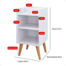 Compacta Max Bedside Table With Niche And Cell Phone Holder - White - View 8