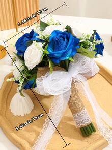 Bó hoa cưới cho phù dâu (1 bó) - Bó hoa cầm tay 20-23 cm, hoa giả dùng trang trí tiệc cưới, lễ kỷ niệm, ngày Valentine. - Nhiều màu - Xem 6