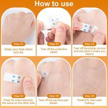 80pcs Invisible Face Lift Tapes, Instant Face Lifting Tapes, Waterproof Face Stickers, Breathable Face & Neck Tapes, For Lifting Wrinkles, Double Chin, Sagging Skin - Clear - View 4