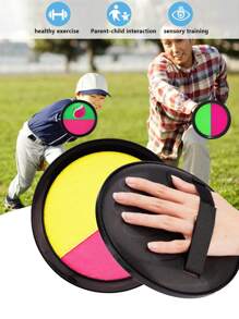 1 set Jeu de lancer et d'attrapé de balles avec crochets et boucles amusant pour enfants, jouets de jeu interactif de lancer et d'attraper (couleur aléatoire)