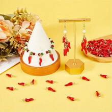 [Quantità] Pezzi Vividi Pendenti Multicolore 3D a Forma di Peperoncino Rosso, Adatti per Realizzare Orecchini, Collane, Bracciali e Portachiavi - Accessori per la Realizzazione di Gioielli in Stile Piccante
