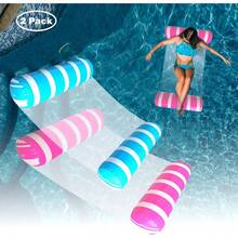 Inflatable Pool Floats Adult Size Water Hammock,Pool Rafts Lounge Chairs Floating,4-In-1 Multi-Purpose Pool Floaties Toys,Floats For Swimming Pool,For Adults Vacation Fun And Rest - Blue & Pink 2 - View 2