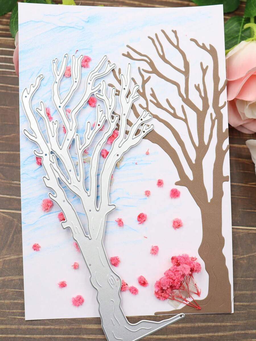 1 Pack Tree Style Thin Cutting Mold Handmade DIY Cutting Mold Scrapbook Background Decoration Embossing Template Album Holiday Greeting Card Making