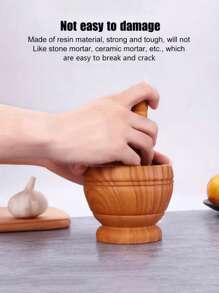 2pcs Spice Grinder Mortar And Pestle Set, Multipurpose Large Garlic Press, Big Size Garlic Masher For Home Use, Seasoning Grinding Tool, Kitchen Small Gadget, 4.3inch*3.9inch