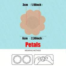 100PCS Cloth Nipple Cover Teat Hide Women Disposable Nipple Pasties Piece Breast Petals Invisible Bra Padding Chest Sticker Patch Covers No Marks Prevent Exposure