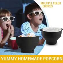 Mikrowelle Popcorn Popper, zusammenklappbare Silikon Popcorn Maker Microwavable Schüssel mit Griffen, spülmaschinenfest