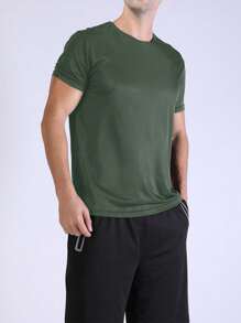 5PCS Men's Solid Color Ultralight Quick Dry Sport T-Shirt, Breathable Lightweight Top For Fitness Training Workout Running Gym