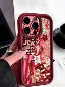 复古 1 件性感唇印防滑减震软 TPU 手机壳适用于三星/苹果手机，16/16 PLUS/16 PRO/16 PRO MAX