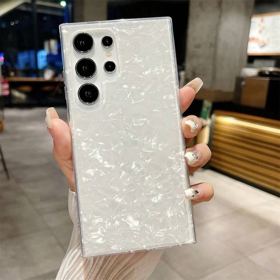 适用于三星 Galaxy S25 S24 S23 S22 S21 S20 Ultra Plus FE S25 Edge 的手机壳，闪亮珠光纹理，也适用于 A16 A26 A36 A56 A55 A35 A15 S9 S10 Plus S10E，以及 16 15 14 13 12 11 Pro Max Pro Plus 系列 16e，国际版，非国内版。