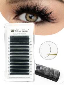 Matte Black Super Soft Lashes 8-15mm LC Curl Camellias Individual Eyelash Extensions 1 Box Of 12 Rows - LC - View 2