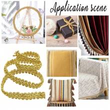 2M/5M/20M 1 cm goldene Spitzenborte gestrickt Band Schleife DIY Handwerk Bänder Stoffe Nahtband für Cosplay Kleidung Handwerk Zubehör