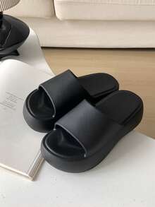 XIXITIAO 1 双 EVA 厚底塑料拖鞋，防滑软底云拖鞋，时尚多色简约厚底防滑休闲拖鞋，男女皆宜，适合所有季节居家、海滩、浴室使用