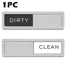 1个磁性洗碗机清洁剂贴纸，强力磁铁，不刮伤，易于读取和滑动，厨房装饰，冰箱贴纸，洗碗机装饰 - 銀色 - 查看 1