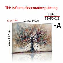 1 Pc Large Tree Of Life Canvas Print - Abstract Painting Wall Art - Art Decor Classic Modern Style - Geometric Pattern - Spring Summer Festival - Kitchen Bathroom Living Room Bedroom Decor - Painted Artwork On Canvas, Poster Gifts Birthday Graduation - Multicolor - View 16