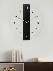 1 Pieza, Reloj de pared de acrílico transparente, reloj de pared con puntero de grano de madera moderna y hoja, diseño personalizado, mecanismo de reloj silencioso sin sonido de tic tac, adecuado para sala de estar, dormitorio, decoración del hogar, cocina, decoración de oficina. Un regalo de vacaciones para amigos. Reloj de pared