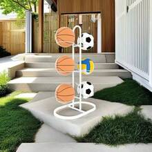 5-Tier Basketball Storage Rack - Black - View 9