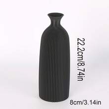 Elegant Boho Style Black Plastic Vase - Perfect For Farmhouse Decor, Tabletop Centerpiece And Bookshelf - Black - View 14