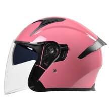 AD Kask motocyklowy HD z podwójną soczewką przeciwmgielną, otwarty, certyfikowany przez Seasons DOT, kask ochronny do jazdy, rozmiar uniwersalny
