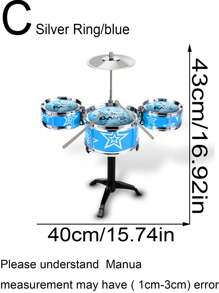 Schlagzeugspielzeug-Set, Jazz-Trommel-Musikinstrument für Anfänger zum Üben, Geschenk
