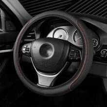 Cubierta de volante de coche de PU premium - Cubierta de volante universal de 15 pulgadas para hombres y mujeres, cubierta protectora de volante de automóvil antideslizante y transpirable para ruedas de 37 - 38 cm