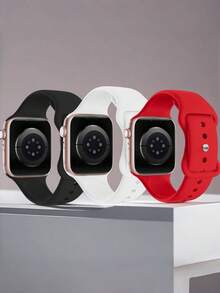 Set de 6 pulseras para Apple Watch (para mujeres), de material de silicona, con un diseño elegante, ligero y de moda, correa de reloj de silicona vívida, compatible con Apple Watch en tallas 44mm/45mm/46mm/49mm/42mm/40mm/38mm/41mm, adecuado para las series Ultra 10/9/8/SE/7/6/5/4/3/2/1, con un estilo minimalista y de lujo, fresco y transparente para el verano, accesorio de Apple Watch - 42/44/45/46/49 mm - Ver 14