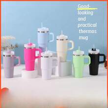 1 Stück Edelstahl Isolierbecher, stilvoller Mini-Henkel Eiskaffe Becher