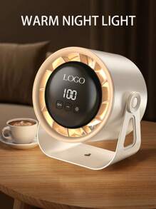 1 Stück anpassbarer Hochgeschwindigkeits-Umluftventilátor, 15cm Tischventilator mit digitaler Anzeige, Turbo Tischventilator, personalisierter wandmontierter Miniventilator, Nachtlichtventilator, USB wiederaufladbarer Desktop-Ventilator, 100-stufig einstellbarer Luftkühler, 4000mAh Akku, ideal für Zuhause, Büro, Dorm, Sommer-Essentials & personalisierte Geschenke