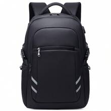 Neutral Stylish Travel Backpack, Modern Commuter Laptop Bag, Wear-Resistant Waterproof Large Capacity Multi-Pocket Student Backpack - Black - View 2