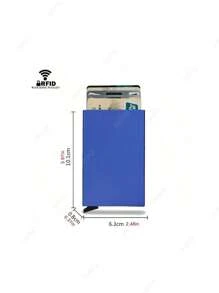 Cartera de aluminio metálico minimalista con protección RFID anti-robo para tarjetas de crédito e identificación, estuche portátil para tarjetas, billetera para hombres y mujeres