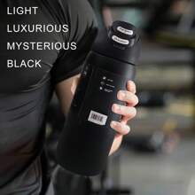 Nuevo estilo Owaia - Vaso de agua al vacío con aislamiento de acero inoxidable negro esmerilado doble con pajita, gran capacidad 32 oz/945 ml, hervidor de bebidas frías 100 % a prueba de fugas, conservación de hielo a largo plazo durante 24 horas, diseño de clip de cinturón antideslizante, adecuado para automóviles, botellas de agua para deportes al aire libre, vasos de agua de oficina, entusiastas del fitness