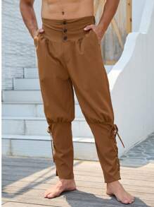 Pantaloni casual da uomo in stile medievale da pirata, per interpretazioni di ruoli, periodo rinascimentale