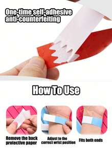 100 piezas/Paquete Pulseras desechables a prueba de agua y a prueba de desgarros, hechas de papel sintético, pulseras desechables para eventos, festivales, exposiciones, conciertos - Navidad