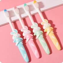 4pcs Kids Soft Bristle Cartoon Rabbit Handle Toothbrush, Baby Gum Protection - Multicolor - View 5