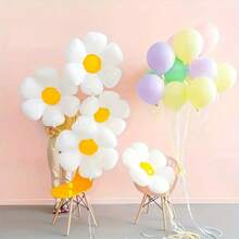 20 Pieces Daisy Shaped Aluminum Balloons, Uncharged Sunflower Party Decorations, Birthday And Party Photo Backgrounds, Birthday Balloons